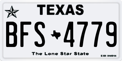 TX license plate BFS4779