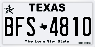 TX license plate BFS4810