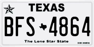 TX license plate BFS4864