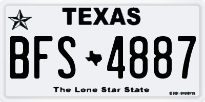 TX license plate BFS4887