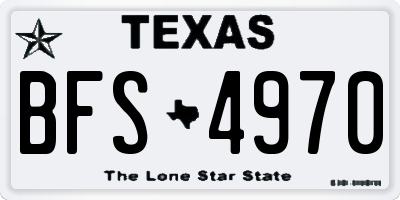 TX license plate BFS4970