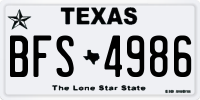 TX license plate BFS4986