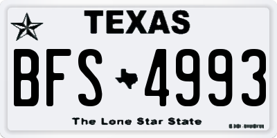 TX license plate BFS4993