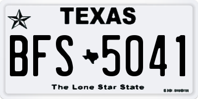 TX license plate BFS5041