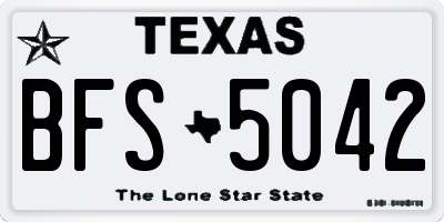 TX license plate BFS5042