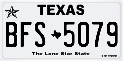 TX license plate BFS5079