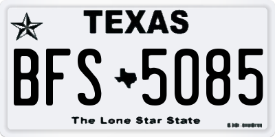 TX license plate BFS5085