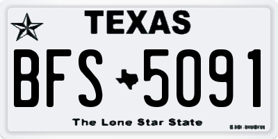 TX license plate BFS5091