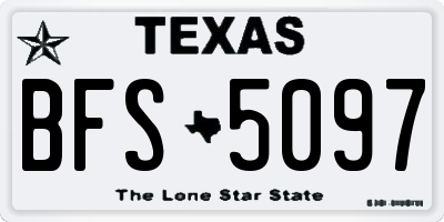 TX license plate BFS5097