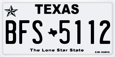 TX license plate BFS5112