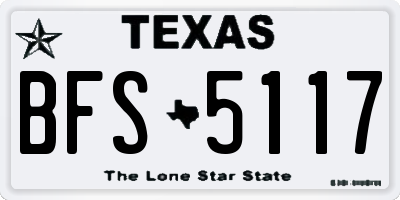 TX license plate BFS5117