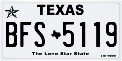 TX license plate BFS5119