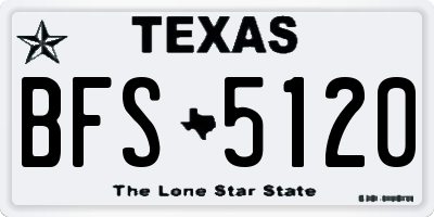 TX license plate BFS5120