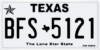 TX license plate BFS5121