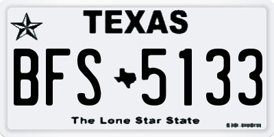 TX license plate BFS5133