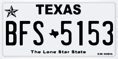 TX license plate BFS5153