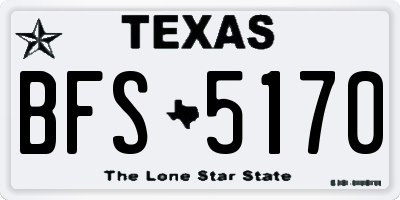 TX license plate BFS5170