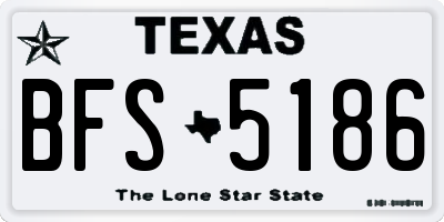 TX license plate BFS5186