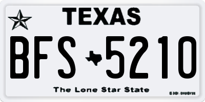 TX license plate BFS5210
