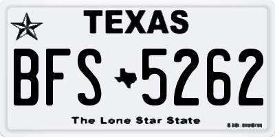 TX license plate BFS5262