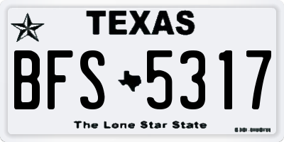 TX license plate BFS5317