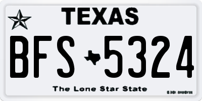 TX license plate BFS5324