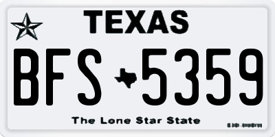 TX license plate BFS5359