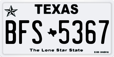 TX license plate BFS5367