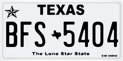 TX license plate BFS5404