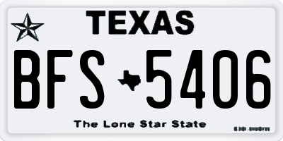 TX license plate BFS5406