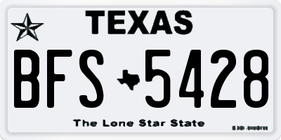 TX license plate BFS5428