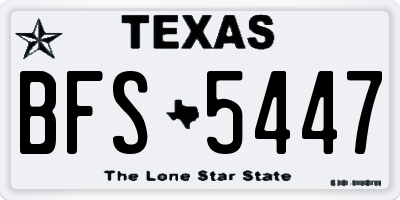 TX license plate BFS5447