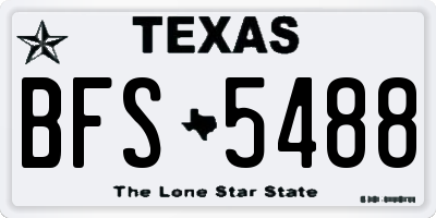TX license plate BFS5488