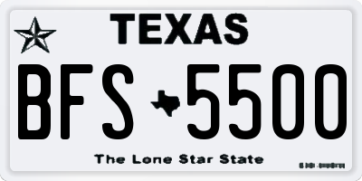 TX license plate BFS5500