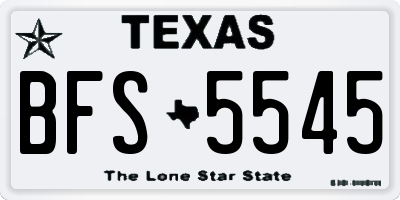 TX license plate BFS5545