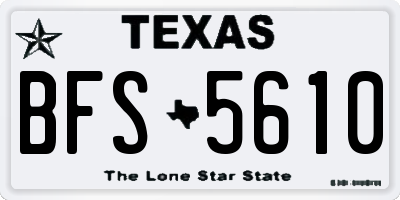 TX license plate BFS5610