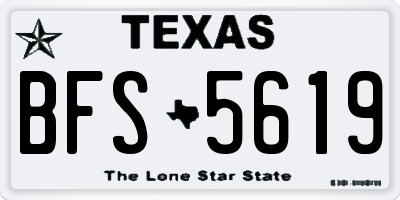 TX license plate BFS5619