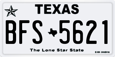 TX license plate BFS5621