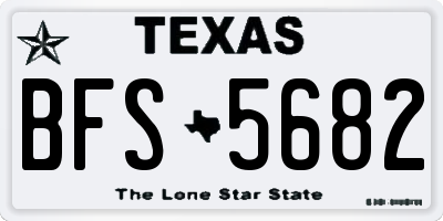TX license plate BFS5682