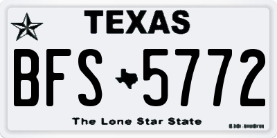TX license plate BFS5772