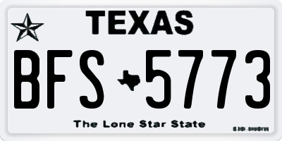 TX license plate BFS5773