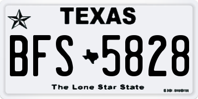 TX license plate BFS5828