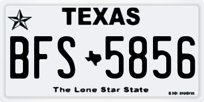 TX license plate BFS5856