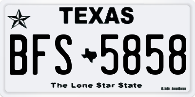 TX license plate BFS5858
