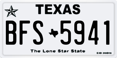 TX license plate BFS5941