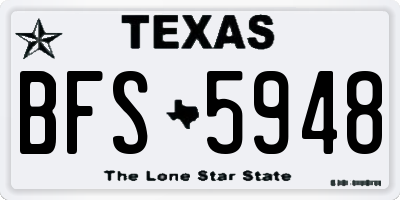 TX license plate BFS5948