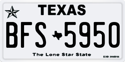 TX license plate BFS5950