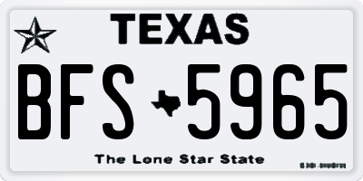TX license plate BFS5965