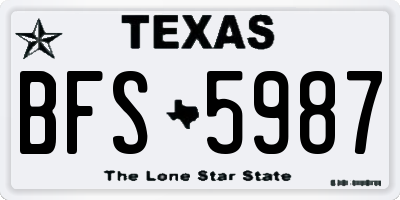 TX license plate BFS5987