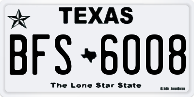 TX license plate BFS6008